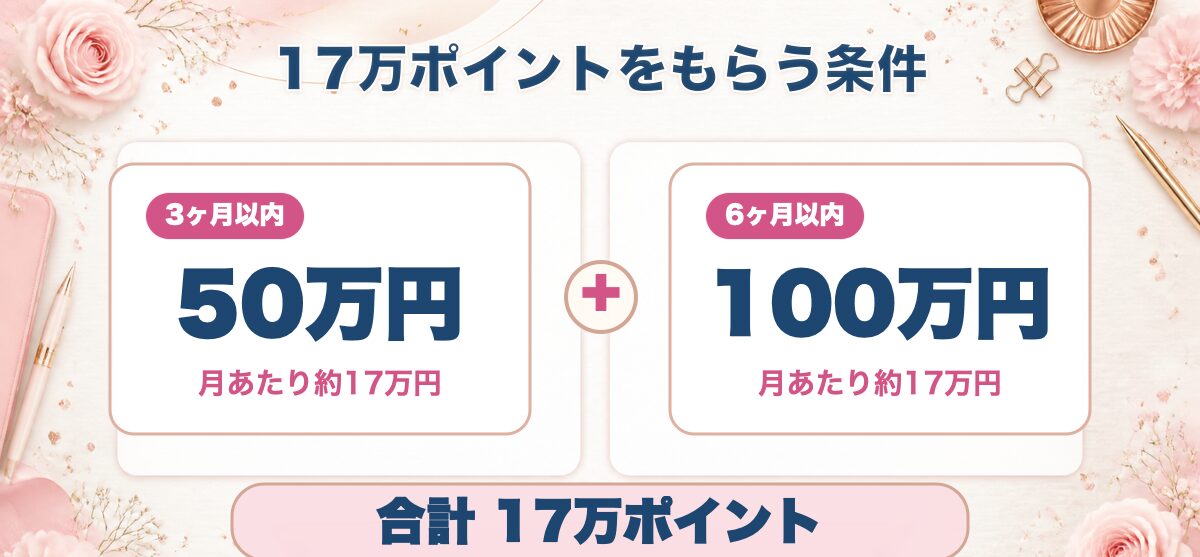 17万ポイントをもらう条件